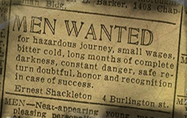 Men Wanted For Hazardous Journey